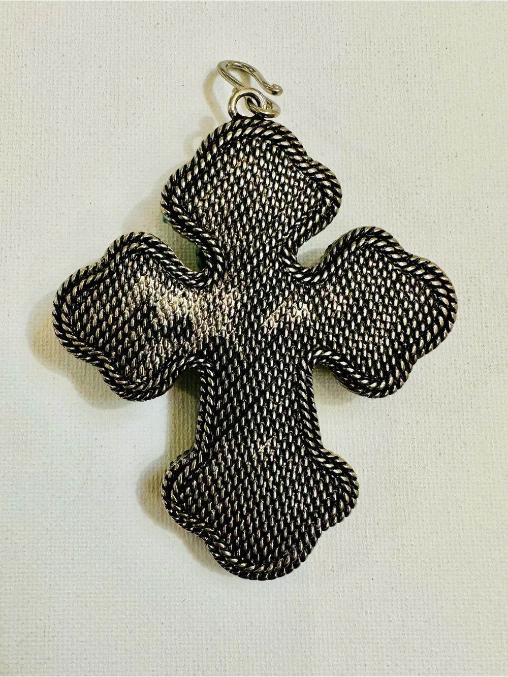 NWOT Turquoise Tiger’s Eye Cross Hanging Ornament Wall Decor 3.5”